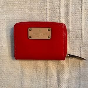 Kate Spade Red Patent Card Wallet - NEW